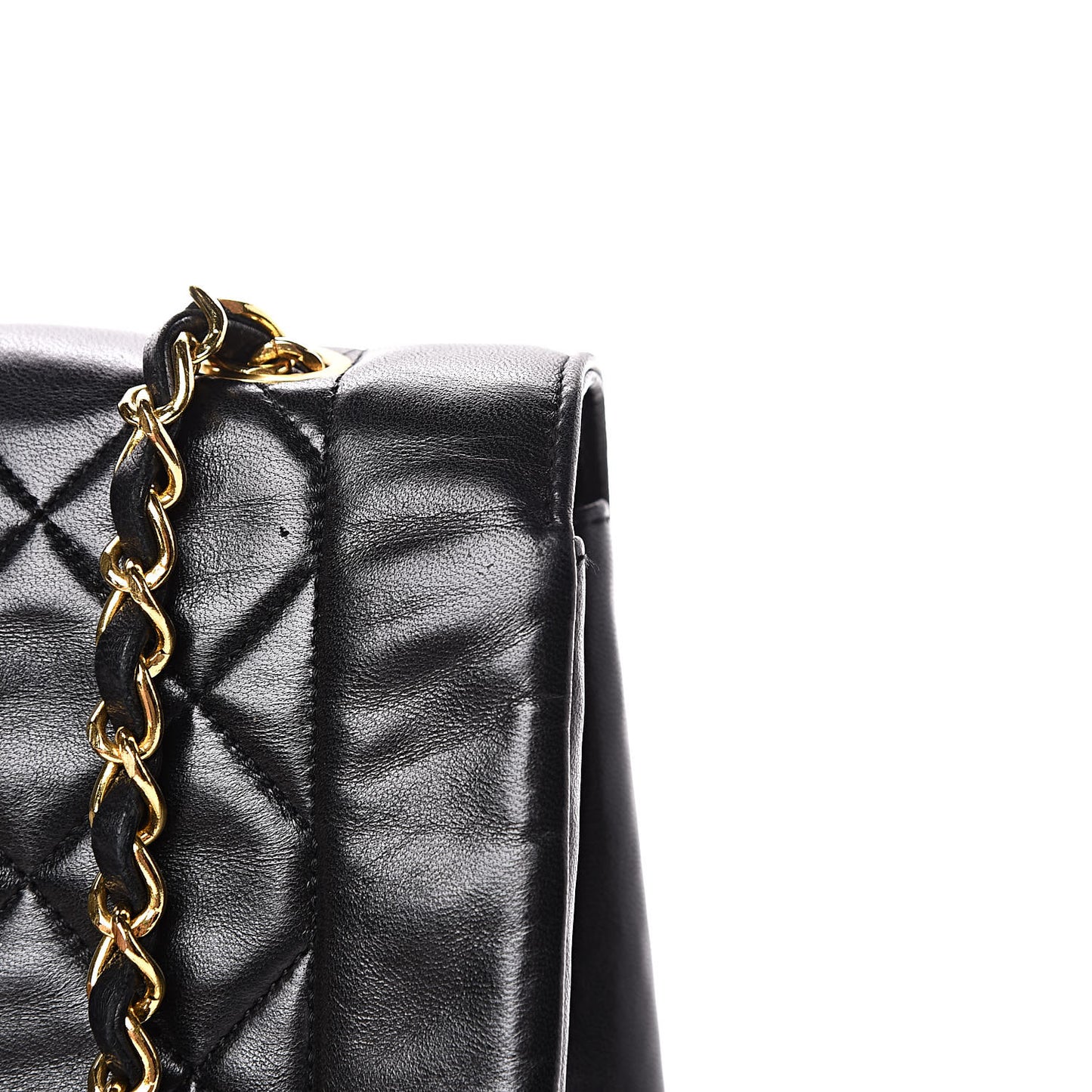Lambskin Quilted Medium Single Flap Black