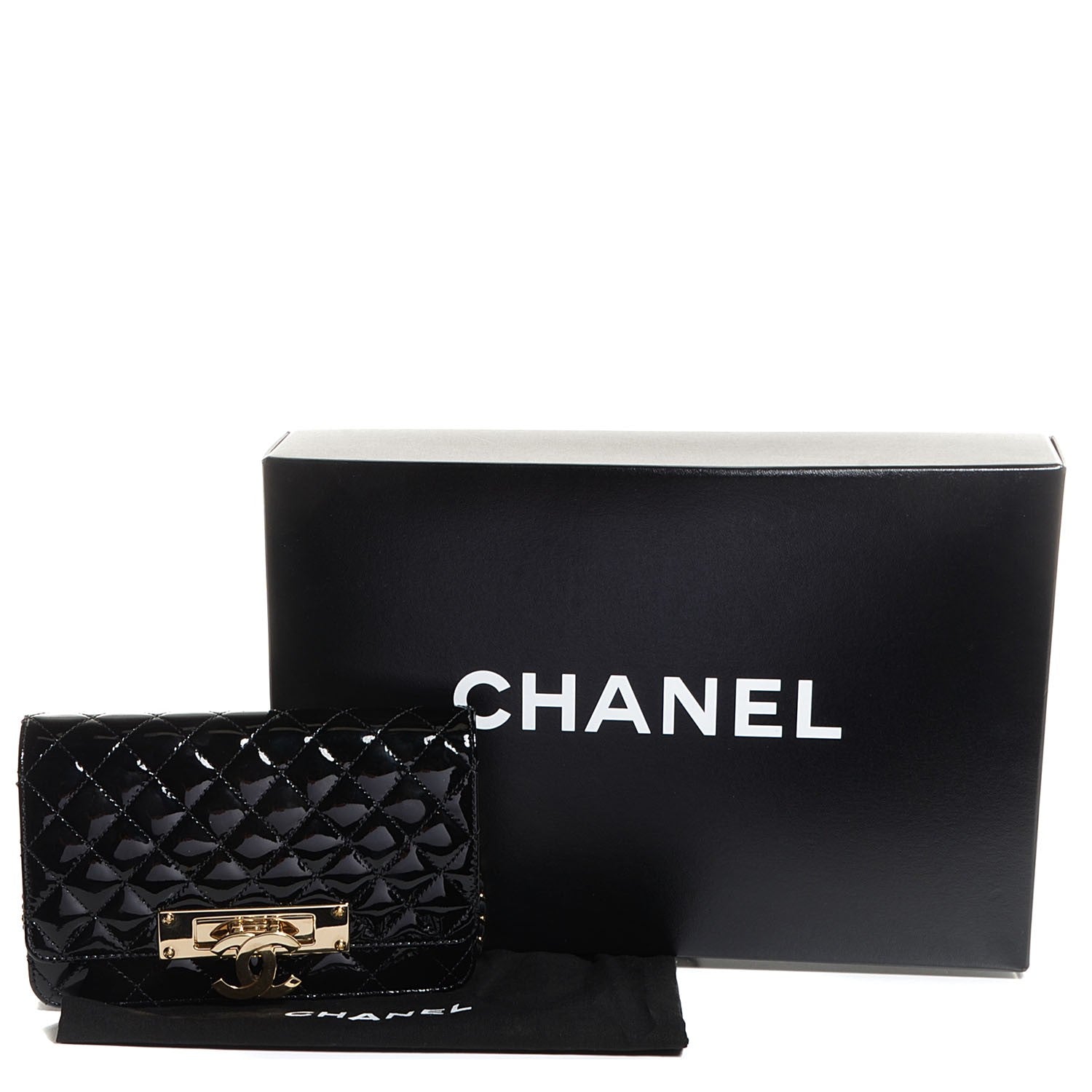Chanel Patent Golden Class Wallet on Chain WOC Black 4 of 8