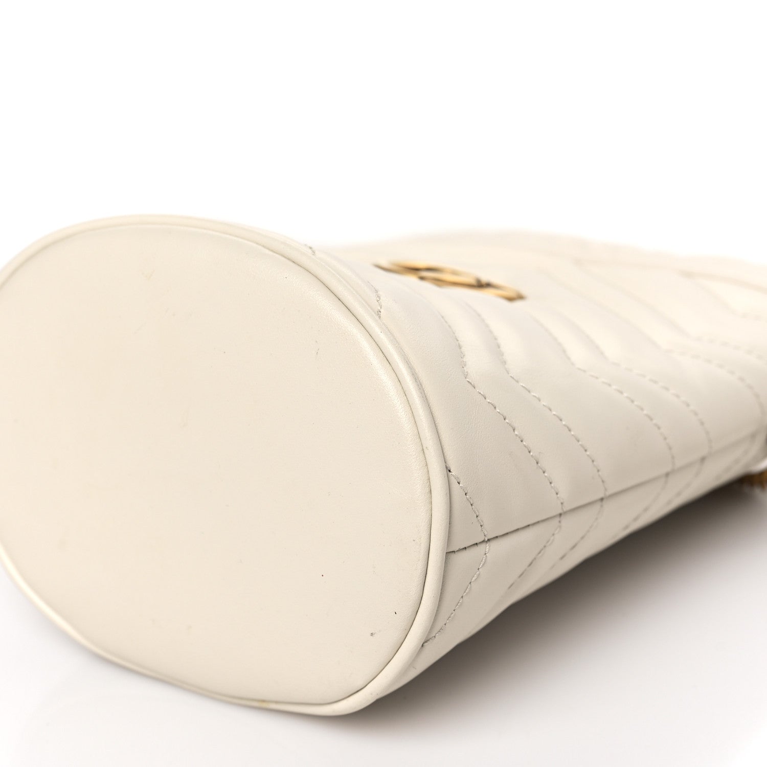 Gucci Calfskin Matelasse Mini GG Marmont 2.0 Bucket Bag White 9 of 9