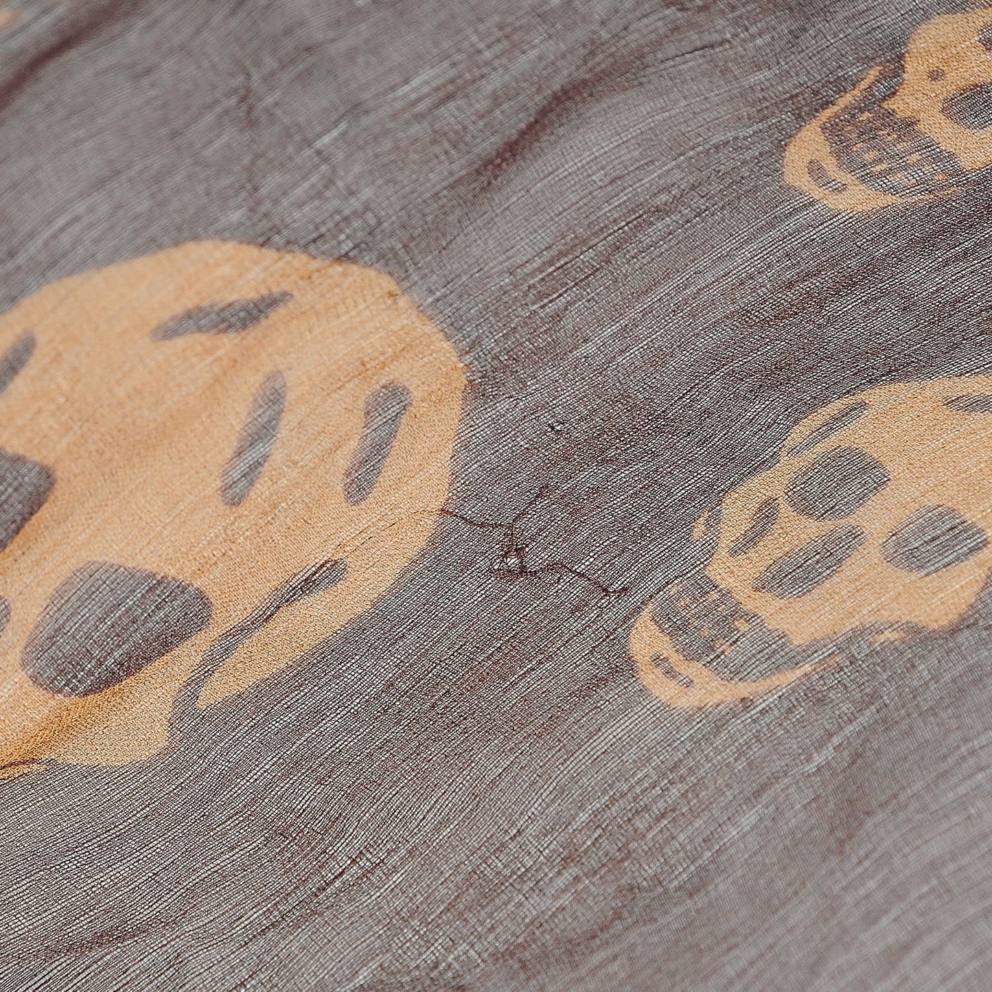 Silk Chiffon Skull Scarf Dark Brown