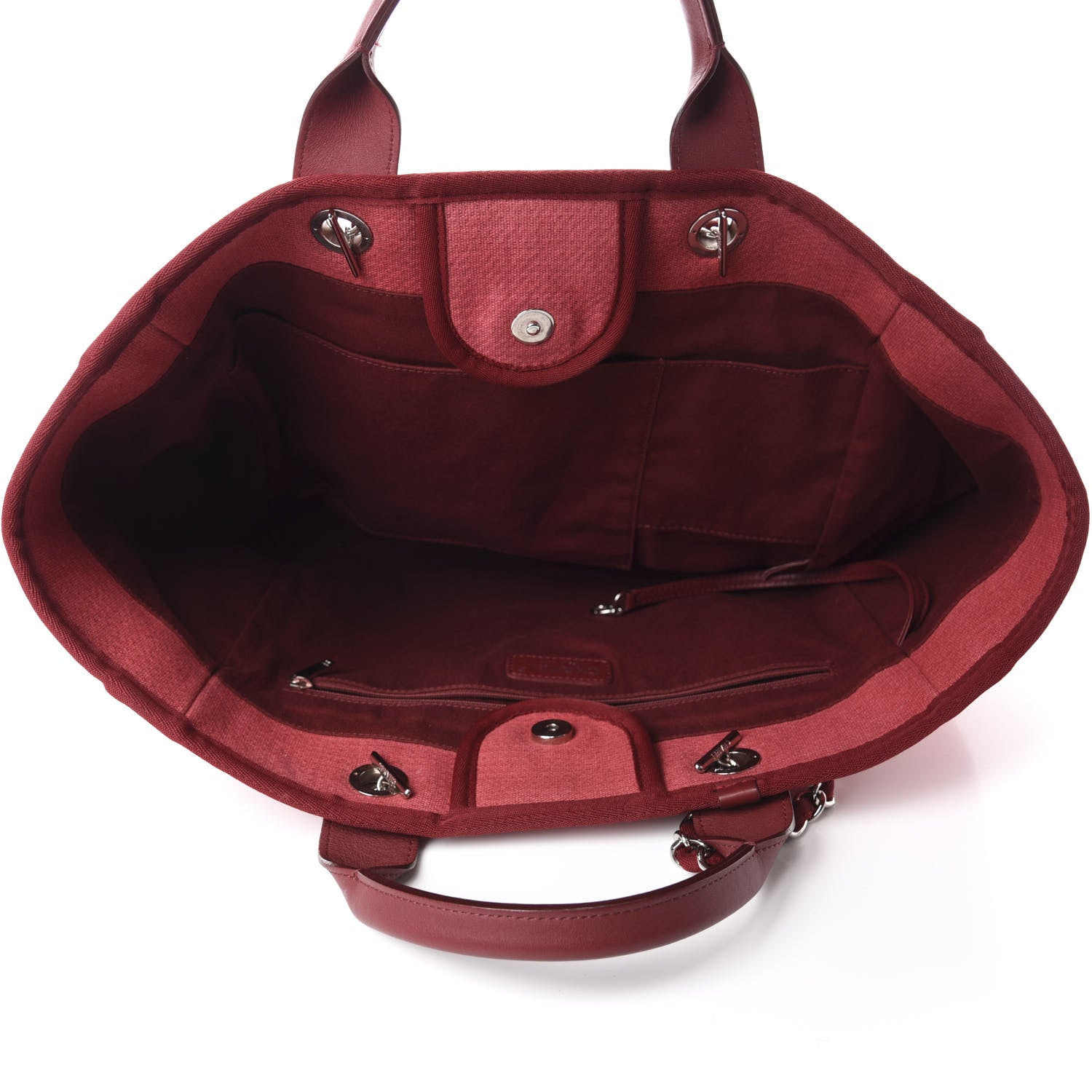 Chanel Canvas Medium Deauville Tote Red 5 of 12