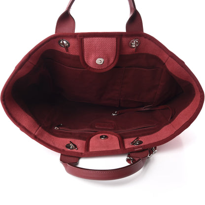 Chanel Canvas Medium Deauville Tote Red 5 of 12