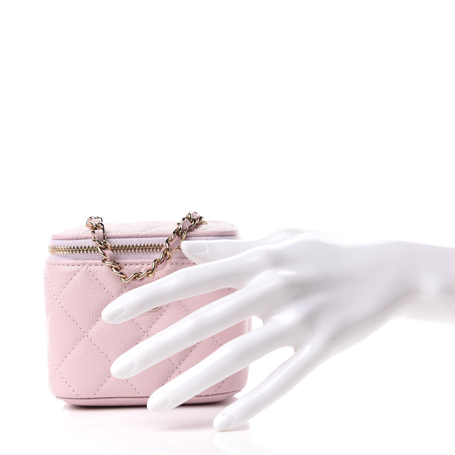 Chanel Caviar Quilted Mini Vanity Case With Chain Light Pink 2 of 8