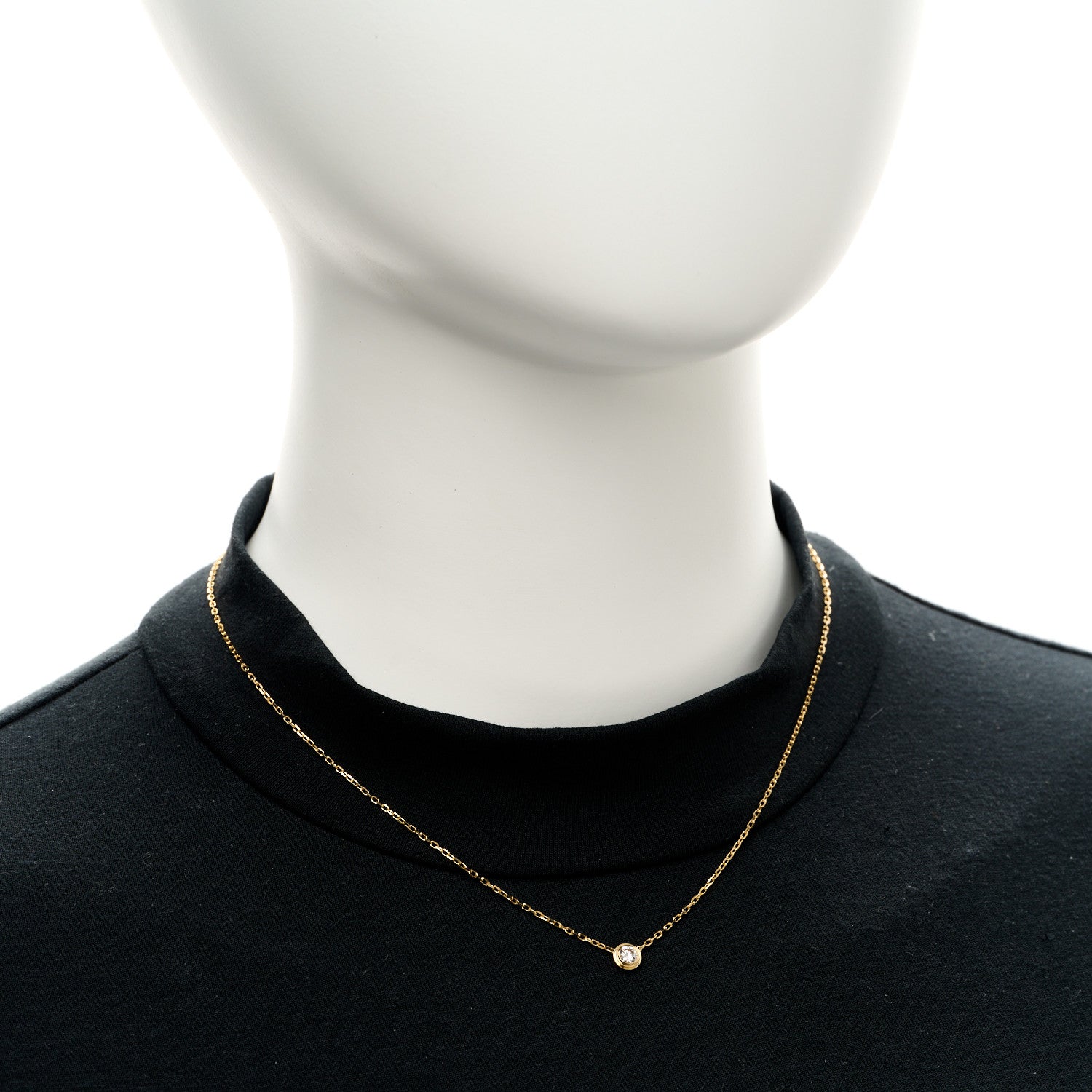 Cartier 18K Yellow Gold Diamond LM D'Amour Pendant Necklace 2 of 5