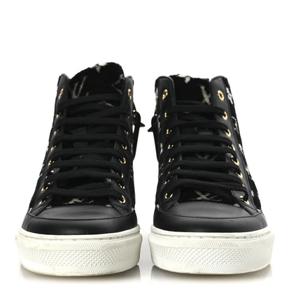 Louis Vuitton Velvet Monogram Stellar Sneakers 38.5 Black White 2 of 13