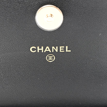 Chanel Lambskin Quilted Pearl Top Handle Clutch With Chain Black 6 of 12