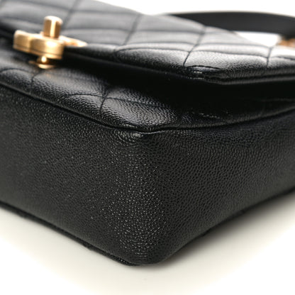 Chanel Shiny Caviar Quilted Small Chain Melody Flap Black 10 of 10