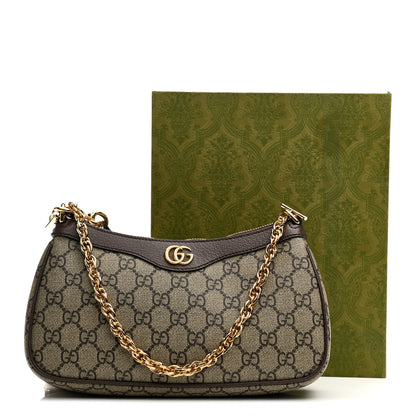 Gucci GG Supreme Monogram Textured Dollar Calfskin Web Small Ophidia GG Handbag Beige Ebony New Acero 20 of 21