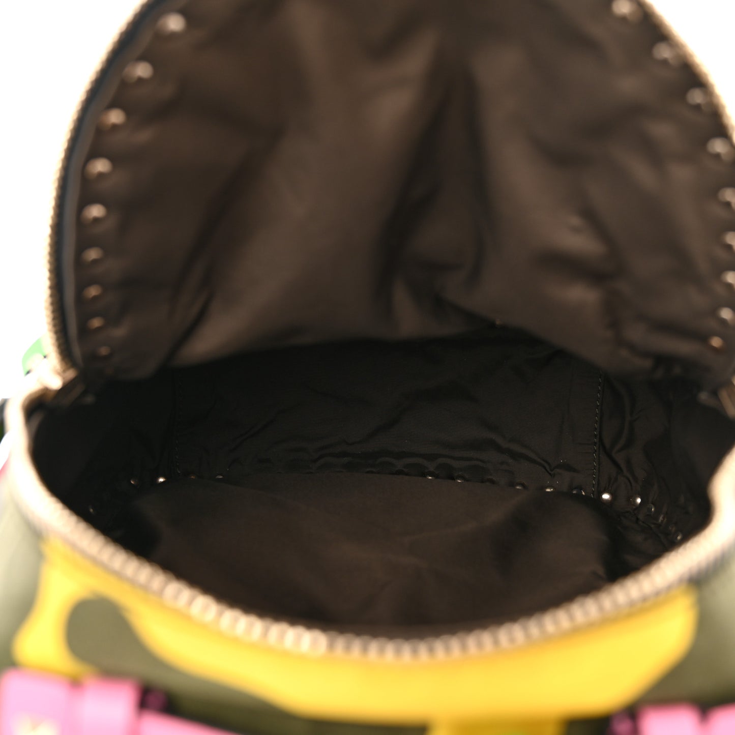 Nylon Psychedelic Camouflage Medium Rockstud Backpack Multicolor