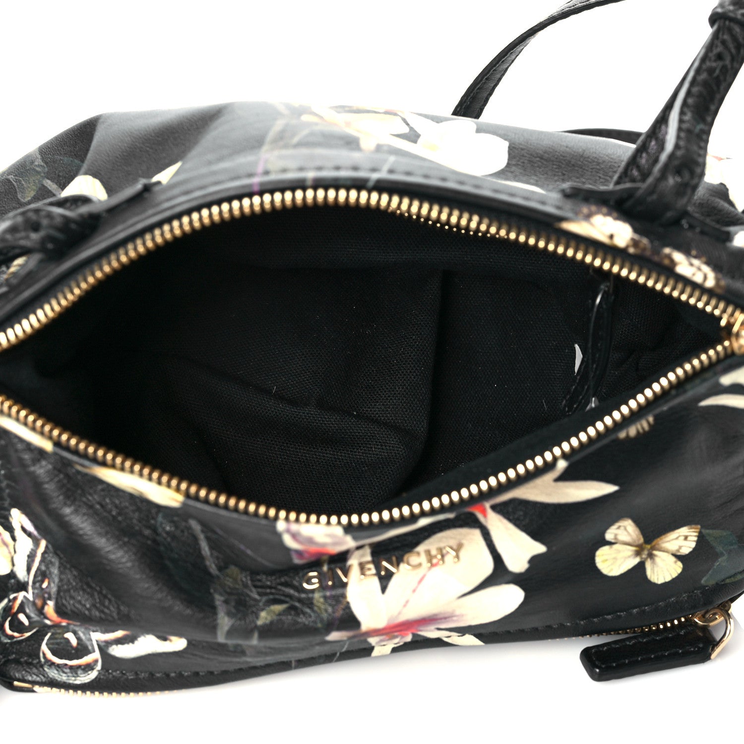 Givenchy Lambskin Magnolia and Moth Print Mini Pandora Black 4 of 9