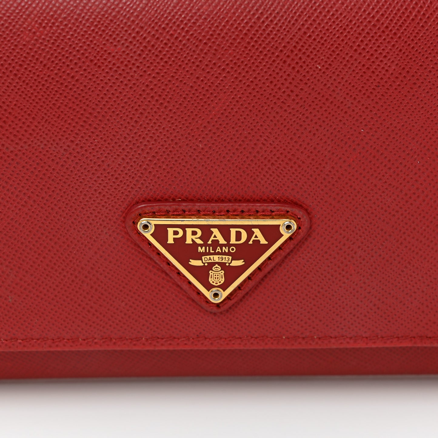 Saffiano Metal Continental Flap Wallet Fuoco