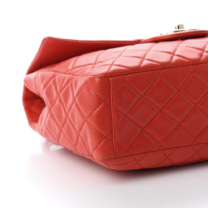 Chanel Lambskin Quilted XL Maxi Single Flap Red 7 of 8