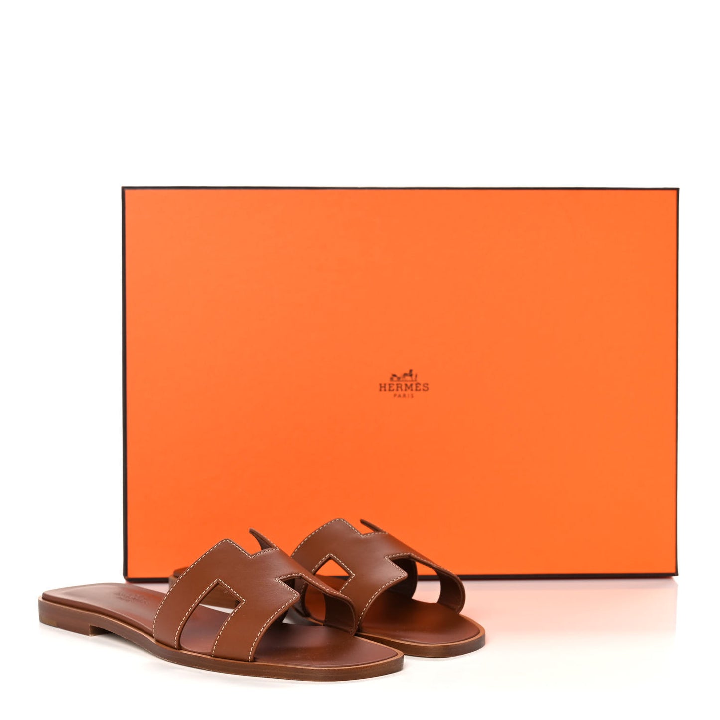 Box Calfskin Oran Sandals 35.5 Gold