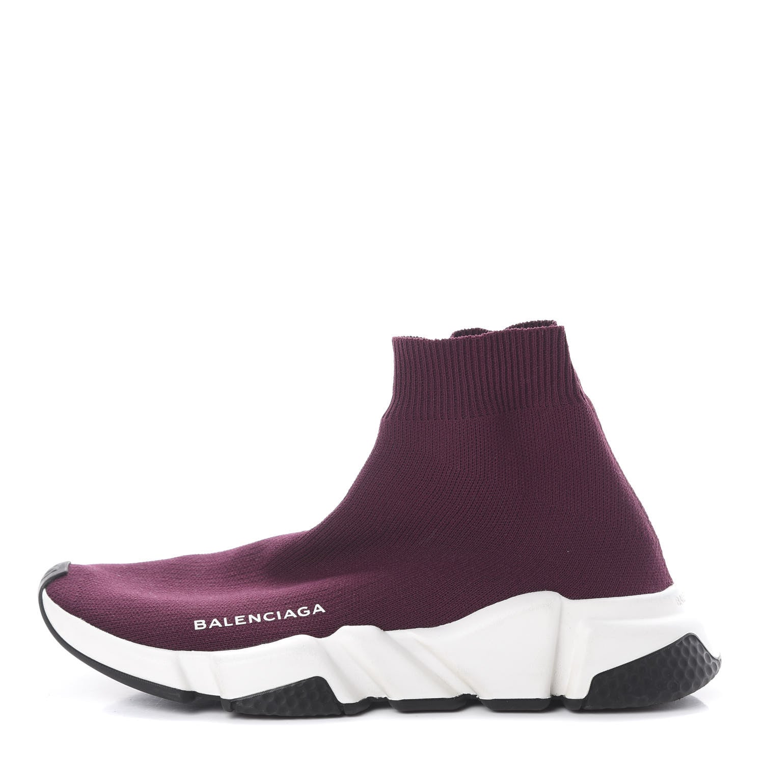 Balenciaga Neoprene Knit Womens Speed Sneakers 38 Prune White 1 of 6