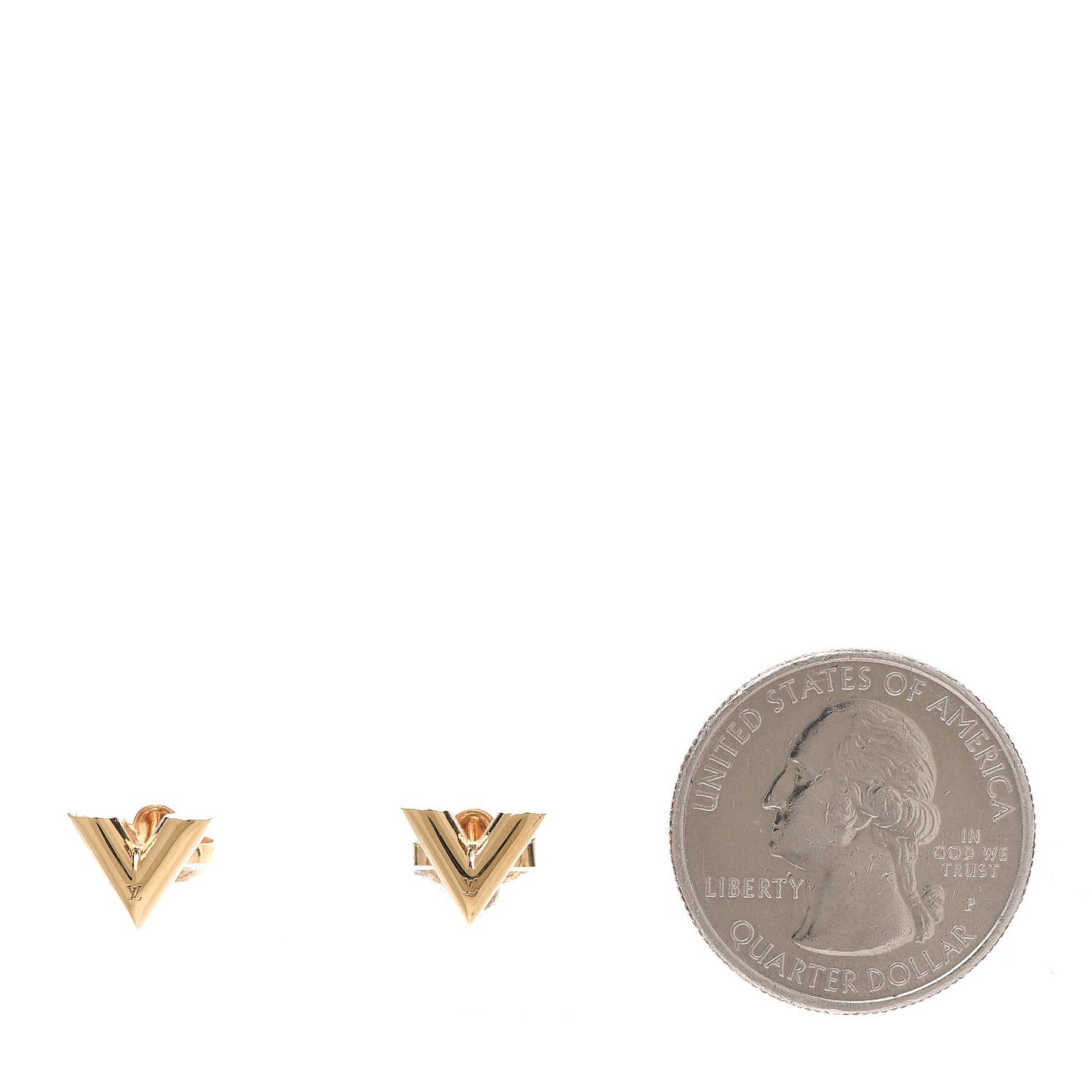 Brass Essential V Stud Earrings Gold