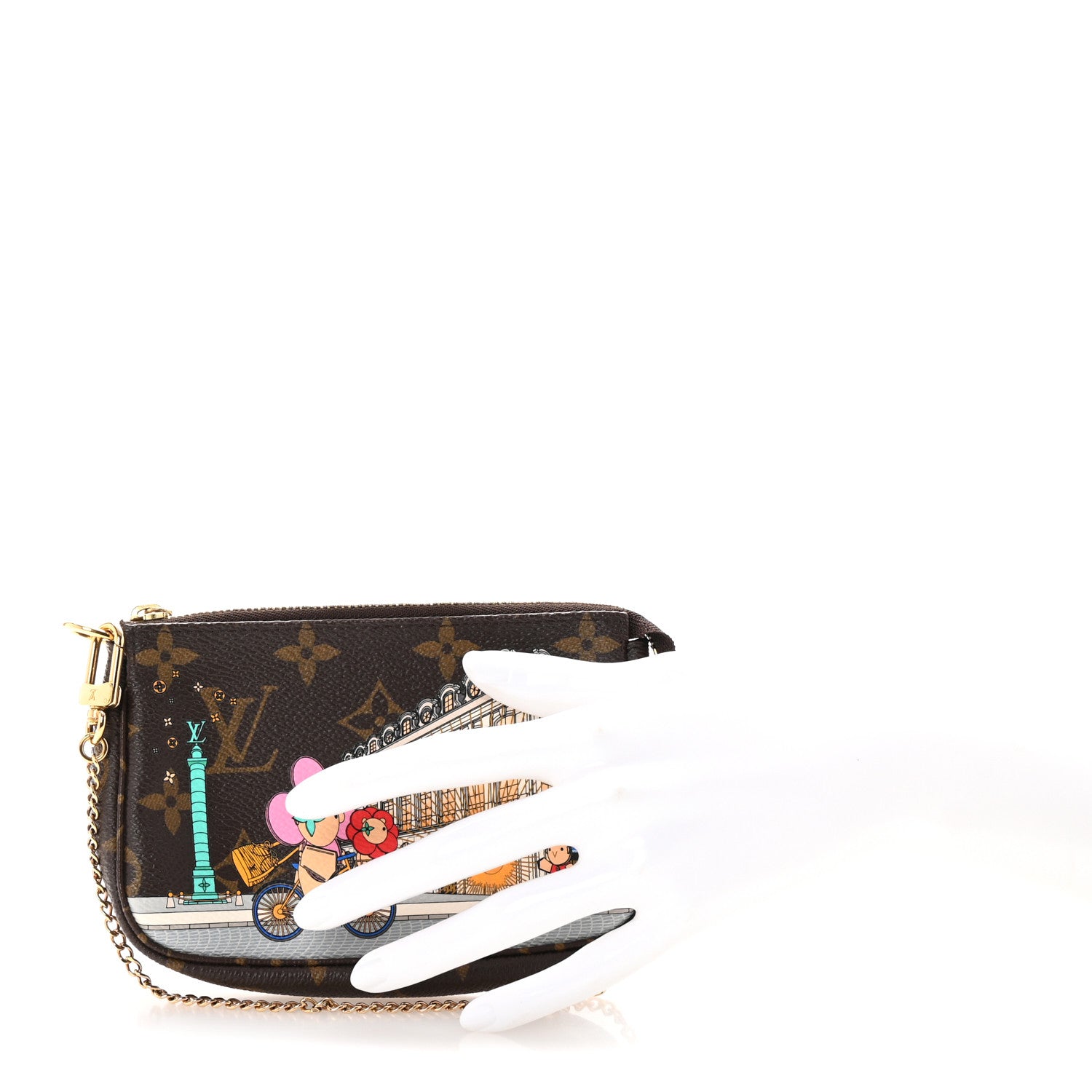 Louis Vuitton Monogram 2022 Christmas Animation Paris Mini Pochette Accessories Pink 2 of 8
