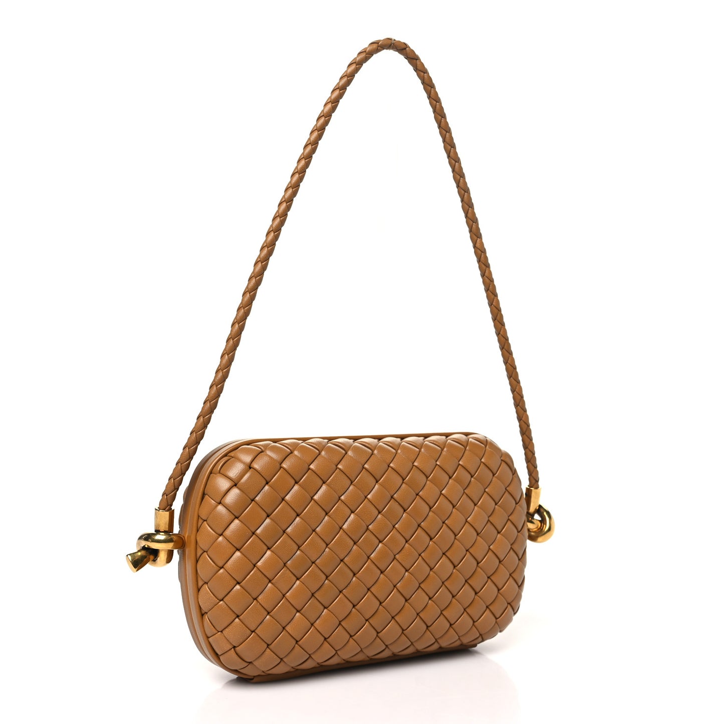 Calfskin Intrecciato Knot On Strap Camel