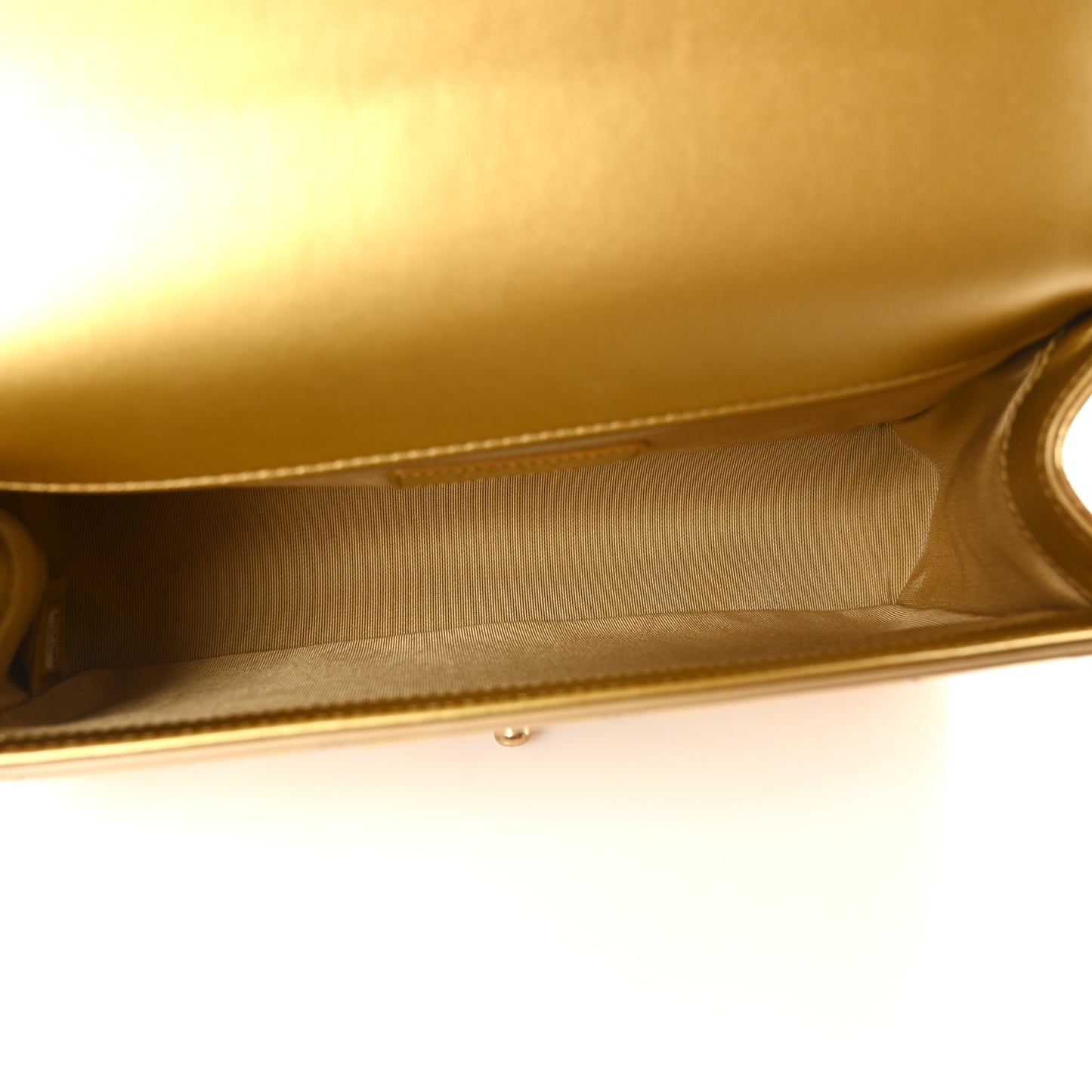 Metallic Calfskin Crocodile Embossed Graffiti Medium Cocodile Boy Flap Gold