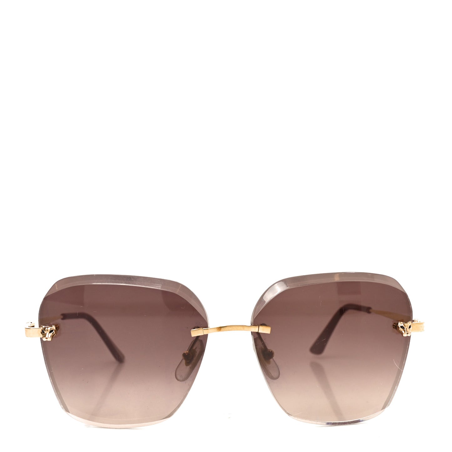 Metal Panthere De Cartier Sunglasses A13F49JS Gold Red