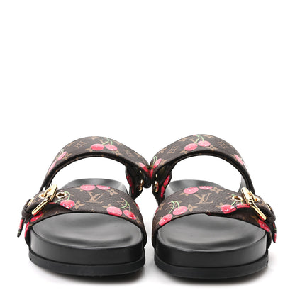 Louis Vuitton LV X TM Monogram Cerises Bom Dia Comfort Mule Sandals 39 3 of 10