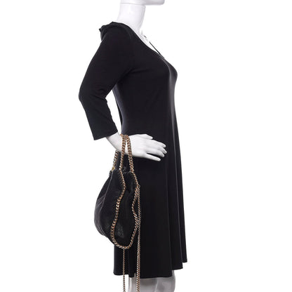 Stella McCartney Shaggy Deer Mini Falabella Fold Over Tote Black 3 of 12