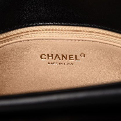 Chanel Lambskin Chain Chevron CC Clutch Black 8 of 10