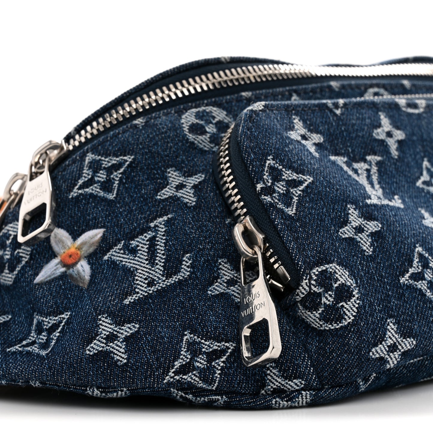Monogram Flower Denim Rush Bumbag Blue