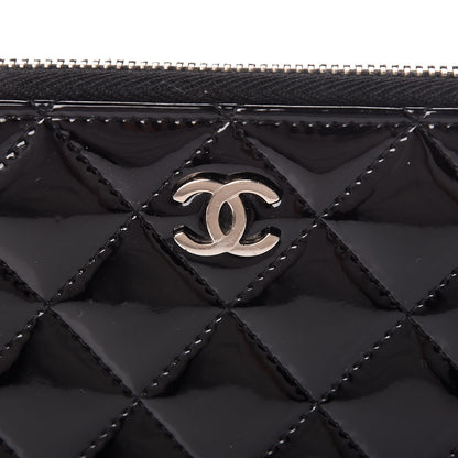 Chanel Patent Quilted Zip Around Wallet Black 9 of 10