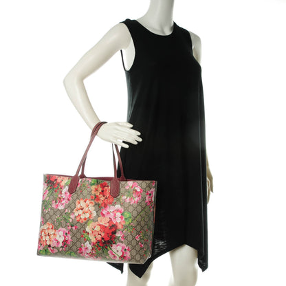Gucci GG Supreme Monogram Blooms Medium Reversible Tote Beige Multicolor Dry Rose 2 of 13