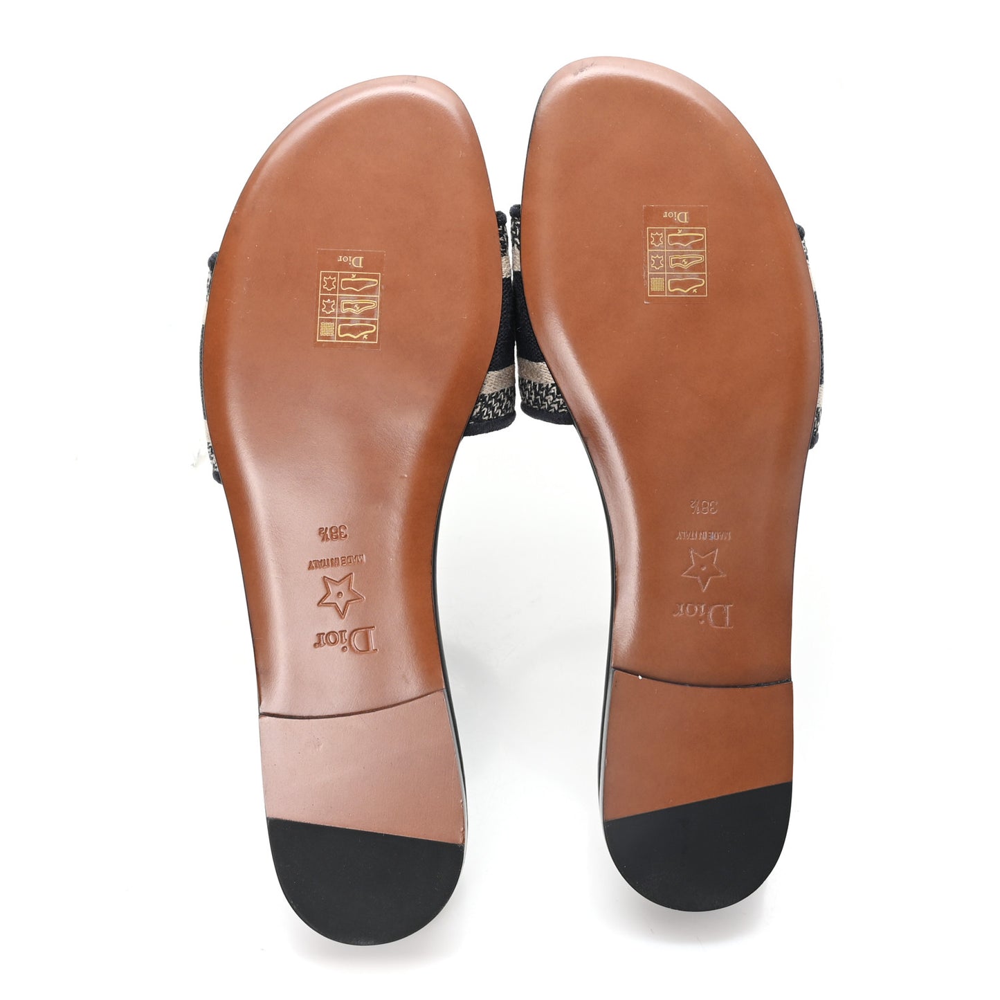 Canvas Embroidered Dway Mules Slide Sandals 38.5 Deep Blue