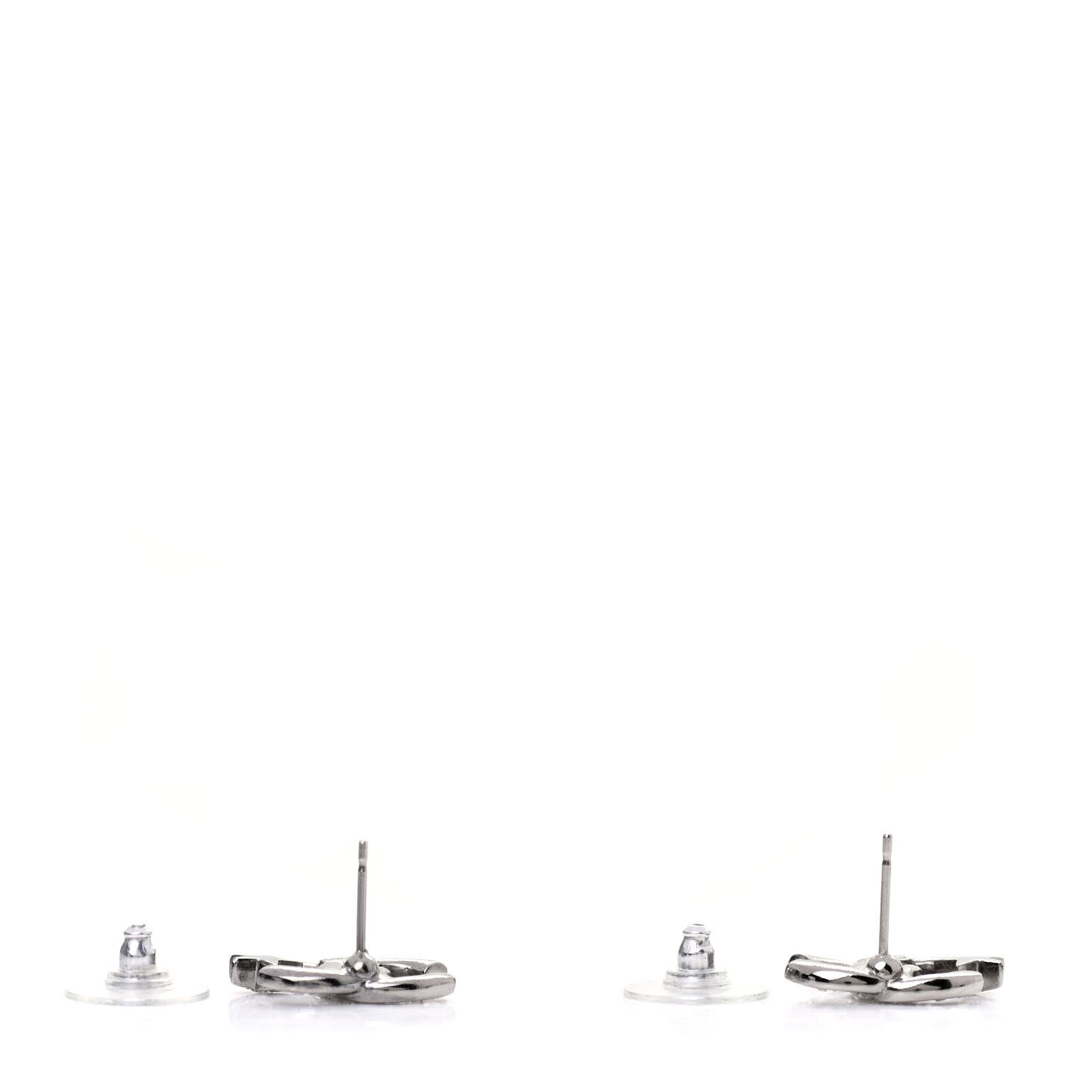 Chanel Crystal CC Starfall Earrings Silver 3 of 4
