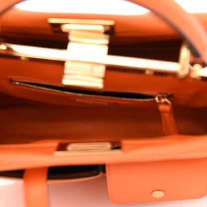 Fendi Vitello Grace Matte Two Pocket Mini Peekaboo Iconic Satchel Aranciata 6 of 9