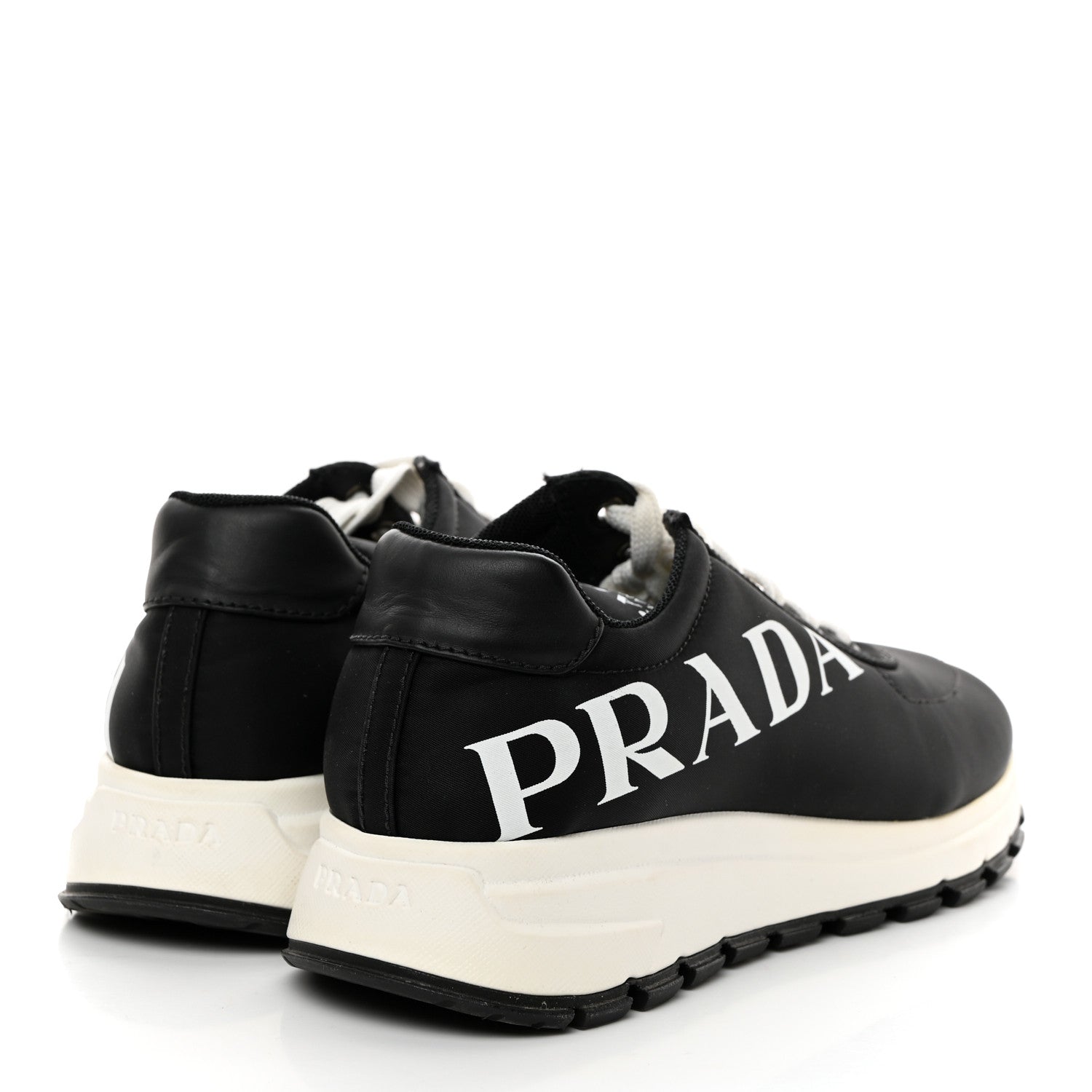 Prada Nylon Gabardine Logo Sneakers 38 Black 4 of 9