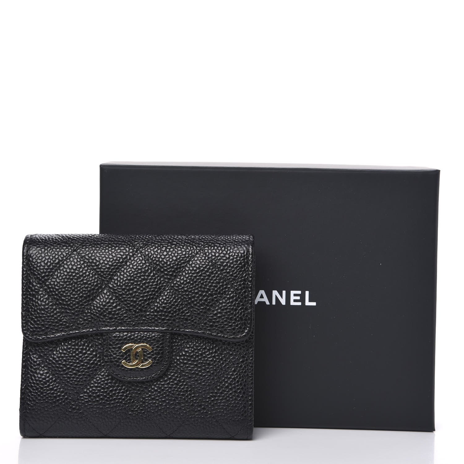 Chanel Caviar Quilted Compact Flap Wallet Black 9 of 9