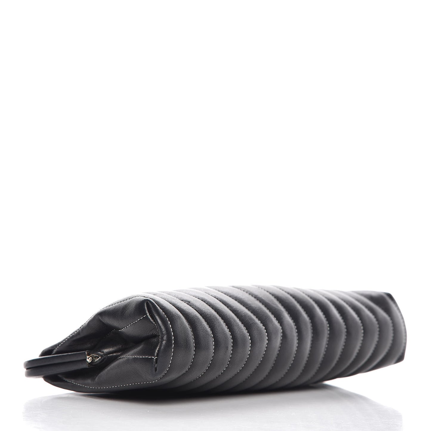 Lambskin Vertical Quilted Mademoiselle Clutch Black