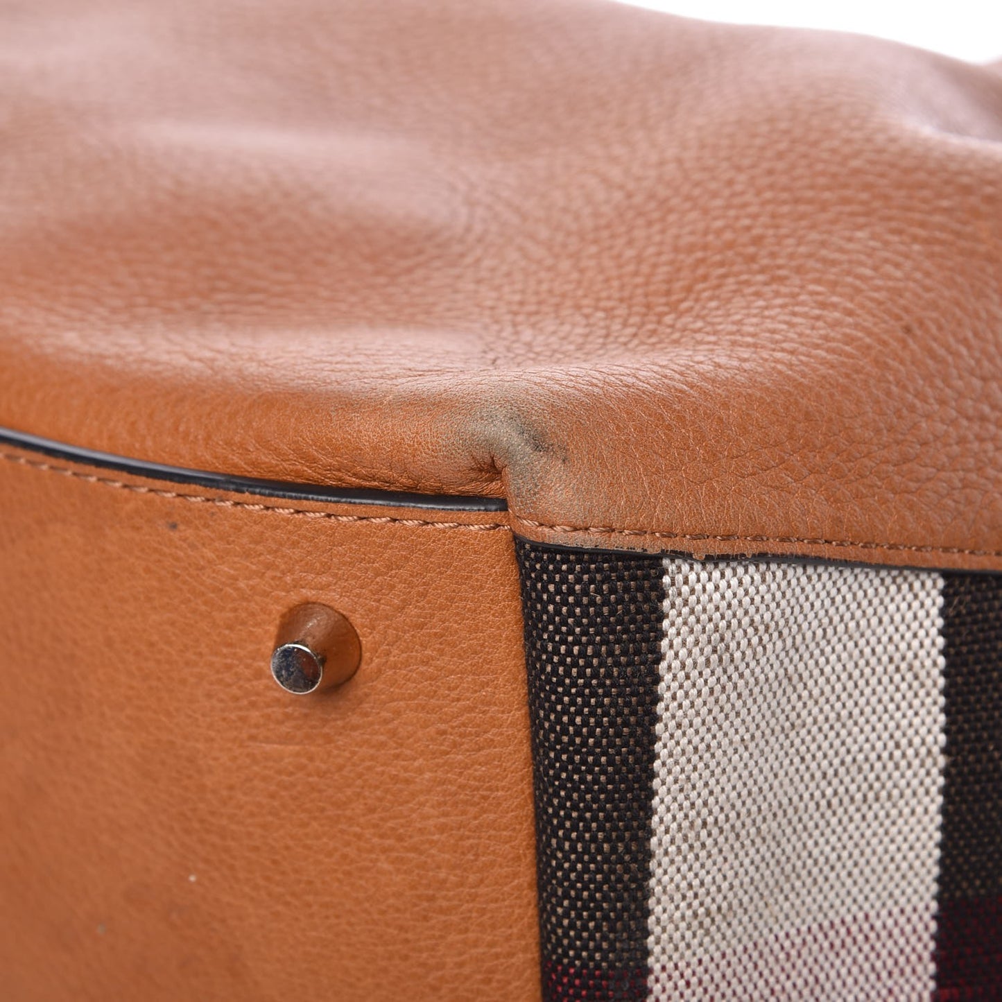 Grainy Calfskin House Check Medium Maidstone Tan