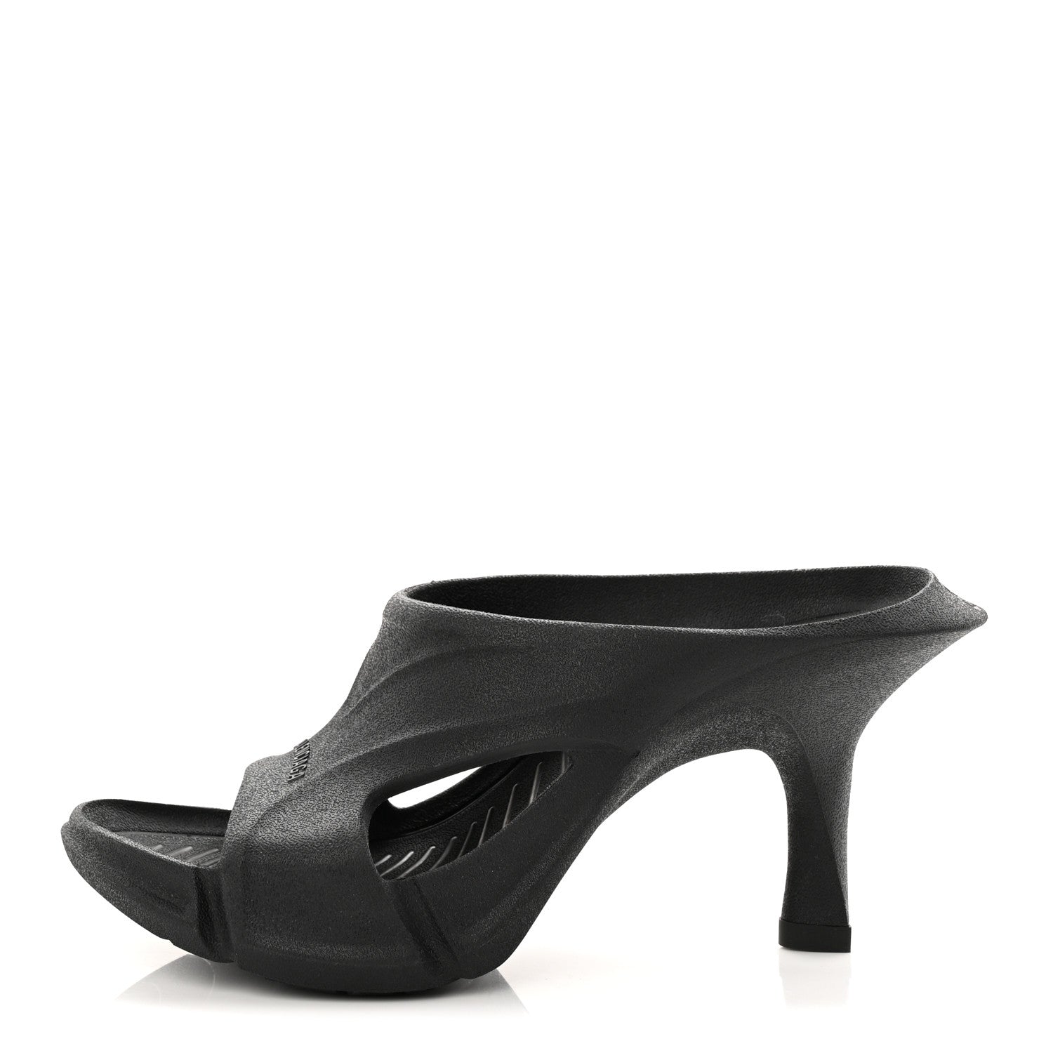 Balenciaga Rubber Womens Mold Slide Sandals 38 Black 1879132