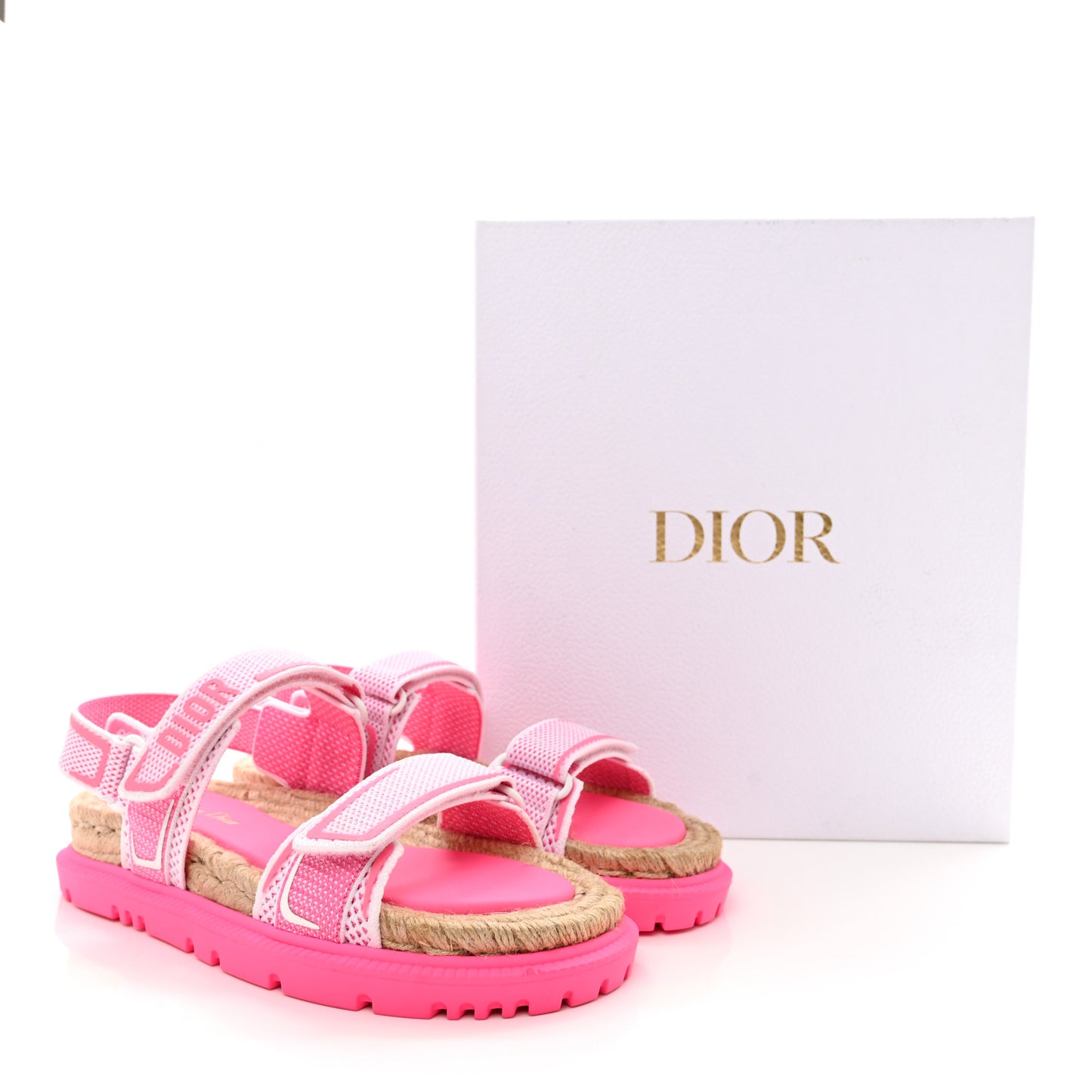 Technical Knit Jute Dioract 10mm Sandals 39 White Fuchsia