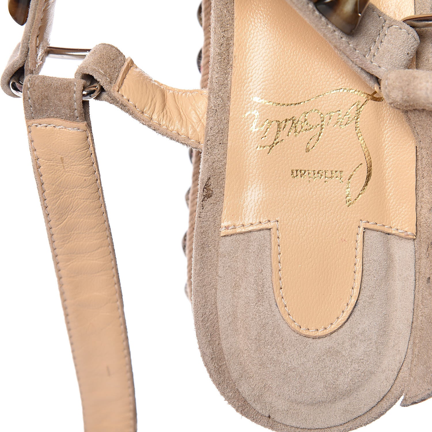 Christian Louboutin Suede Cataclou 60 Platform Sandals 40 Sable 9 of 10