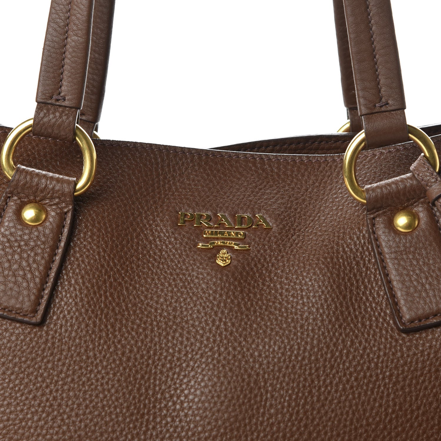 Prada Vitello Daino Side Zip Tote Tabacco 9 of 9