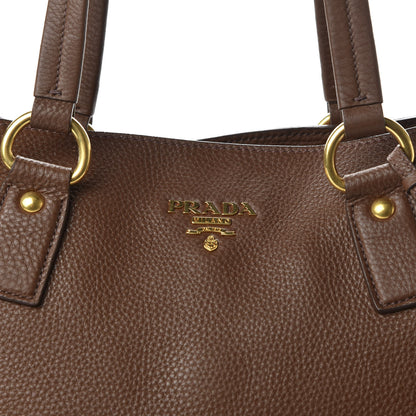 Prada Vitello Daino Side Zip Tote Tabacco 9 of 9