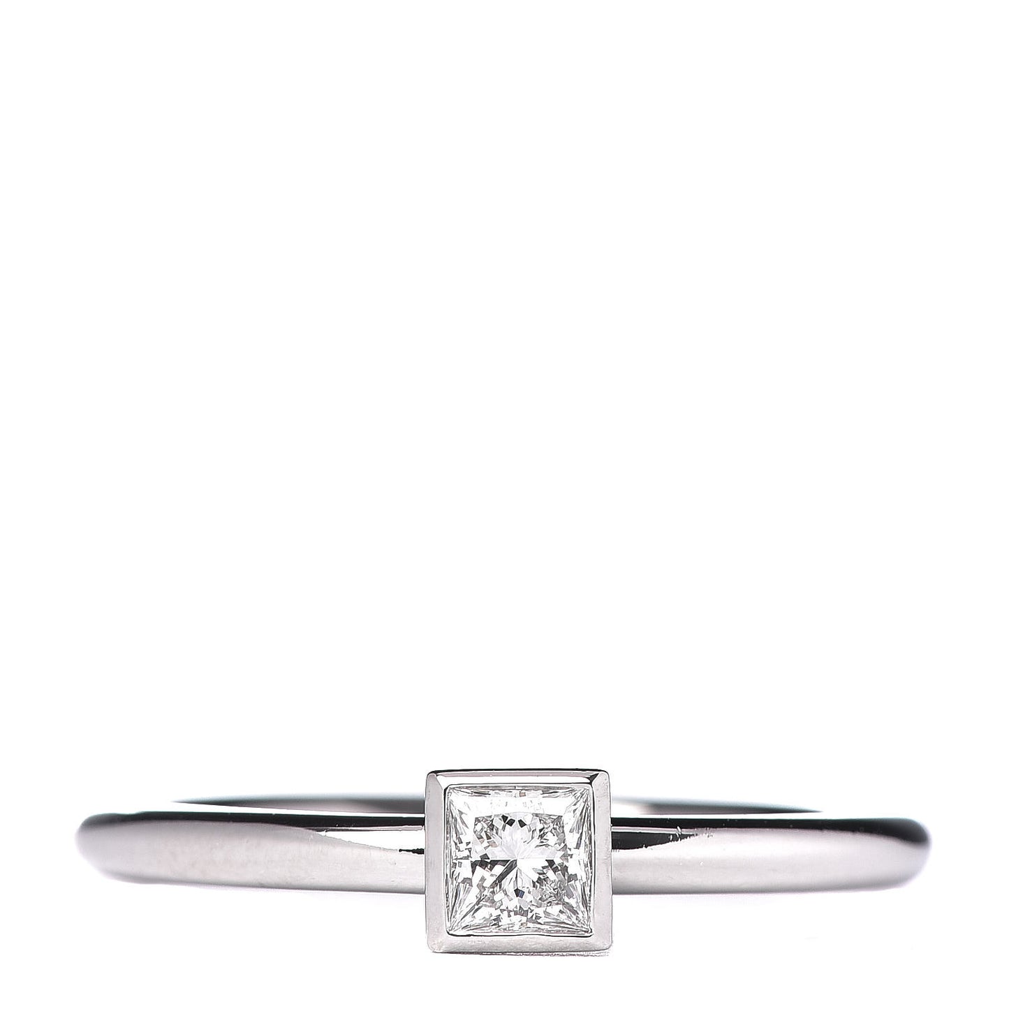 Platinum Diamond .16ct Bezet Ring 49 4.75