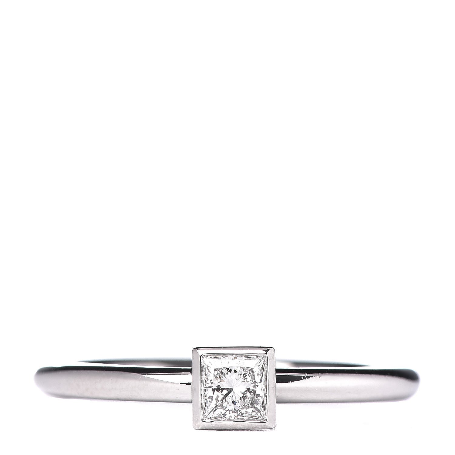 Tiffany Platinum Diamond .16ct Bezet Ring 49 4.75 1 of 5