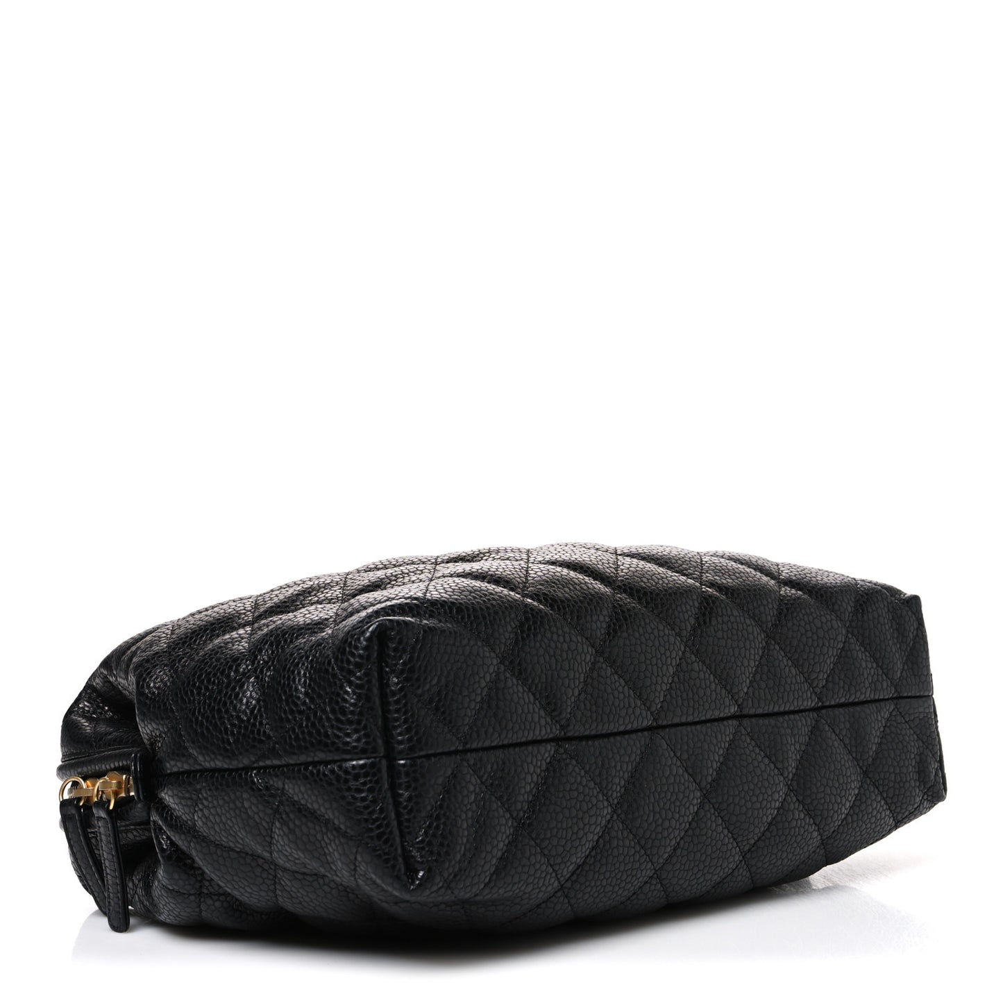 Shiny Caviar Quilted Large Bowling Bag Black Black