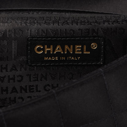 Chanel Satin Chocolate Bar Quilted Camellia Rectangular Mini Flap Black 8 of 11
