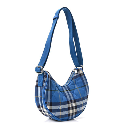 Burberry Nylon Check Horseshoe Crossbody Bag Hyacinth 2 of 10