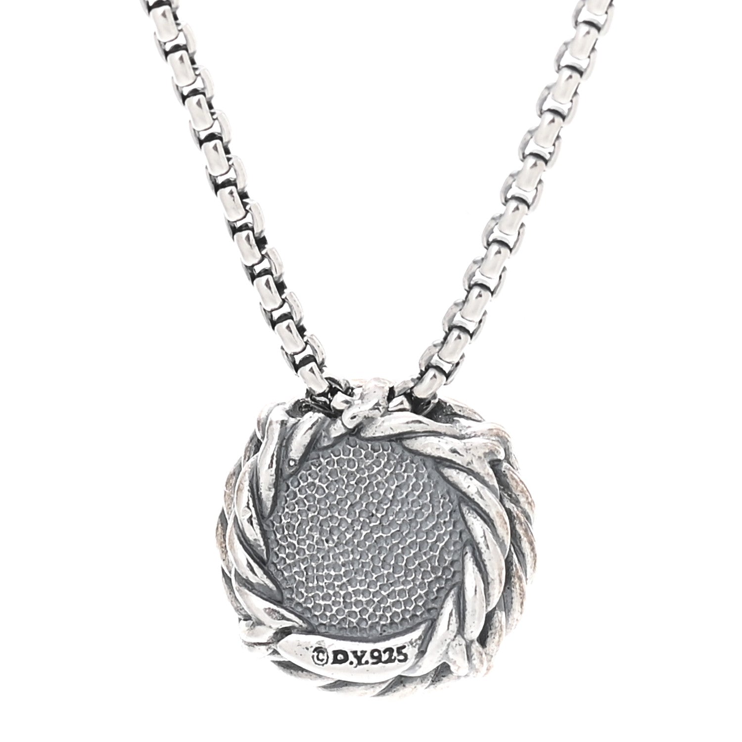 David Yurman Sterling Silver Citrine 8mm Petite Chatelaine Pendant Necklace 4 of 6