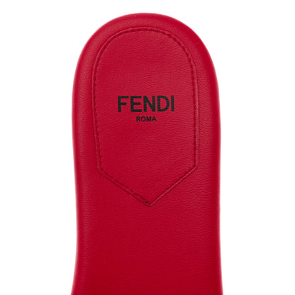 Fendi Vitello Cuoio Baguette Flat Slide Sandals 37.5 Lampone 7 of 8