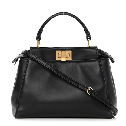 Fendi Nappa Mini Peekaboo Iconic Satchel Black 1 of 18