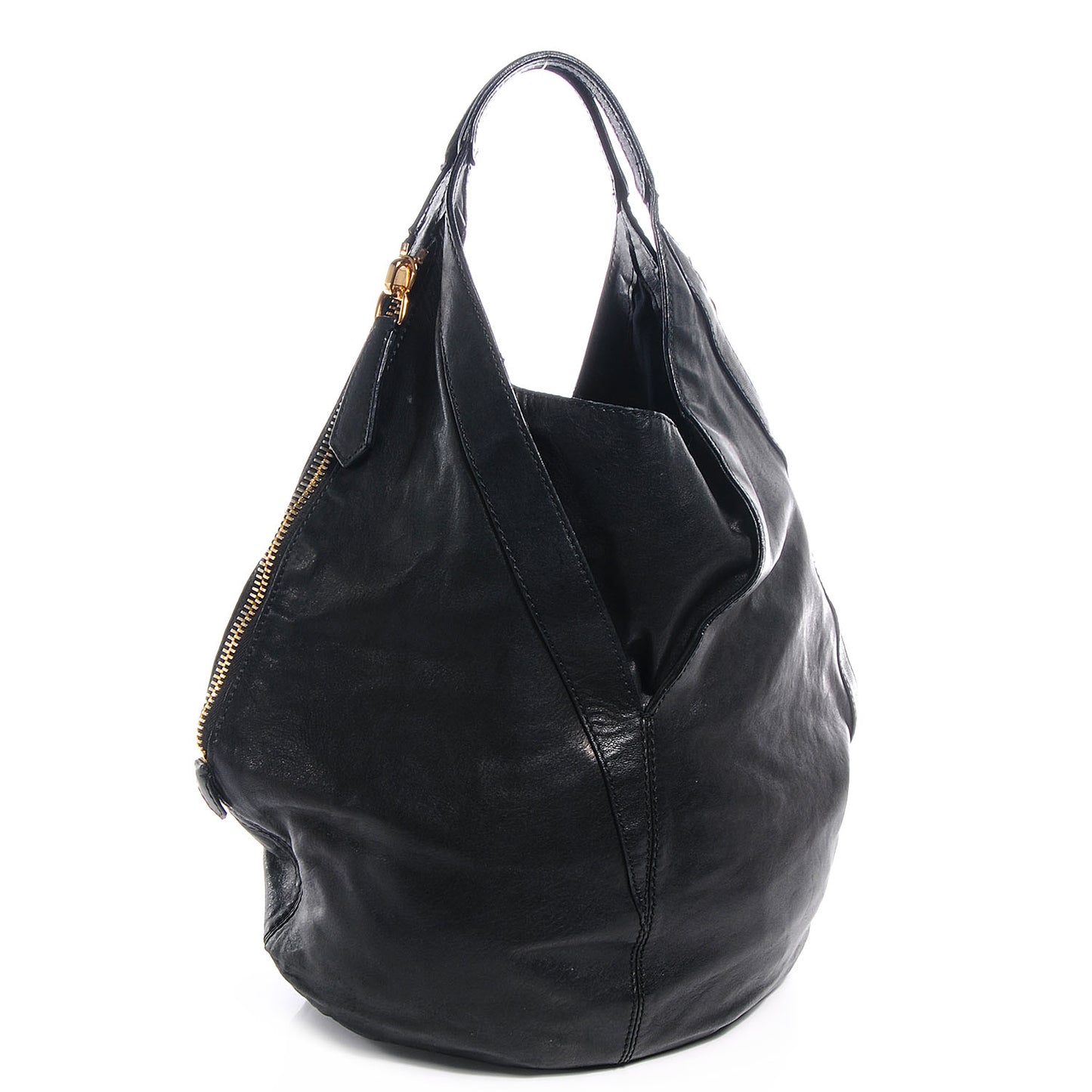 Lambskin Studded Tinhan Hobo Black